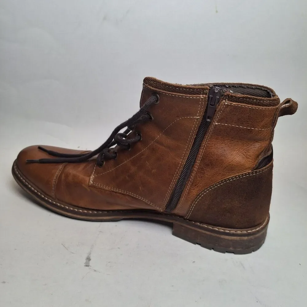Bull Boxer Kelden Chukka Leather Suede Boot Handmade Men 12 /45 Brown Mid Ankle
